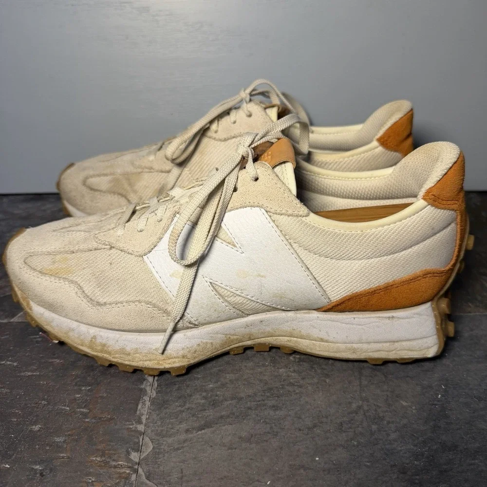 New Balance 327 Casual Women's WS327RA White Cream Brown Size 11